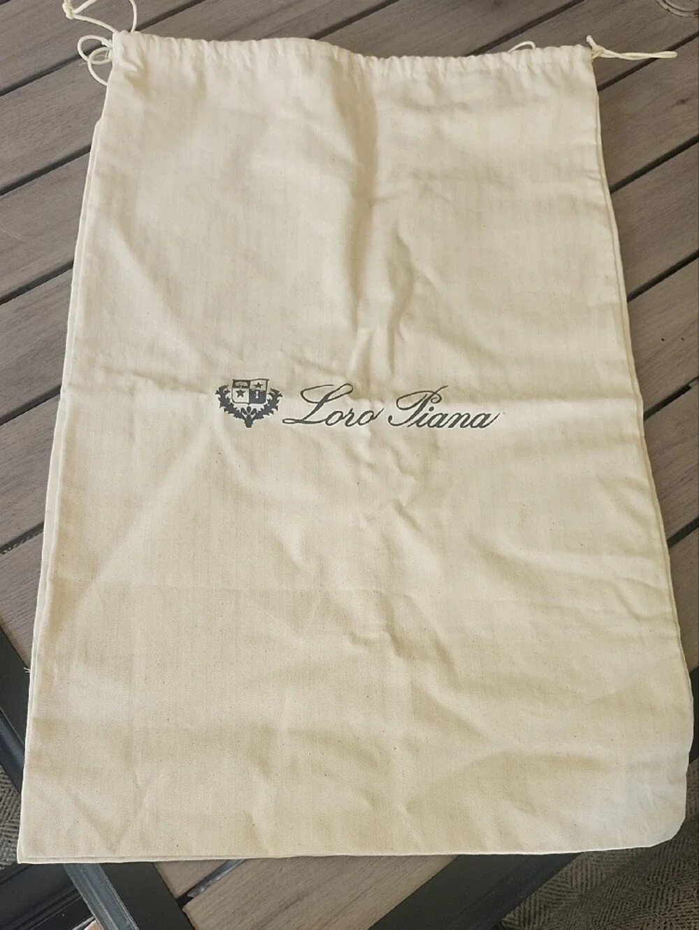 Loro Piana Cream Drawstring Garment Bags (Pair)